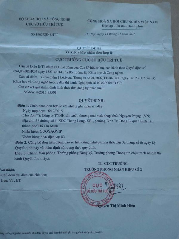 Đăng ký nhãn hiệu hàng hóa tại cục sở hữu trí tuệ